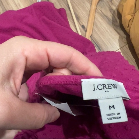 NWT J. Crew magenta puff sleeves Swiss dot dress - Picture 6 of 9